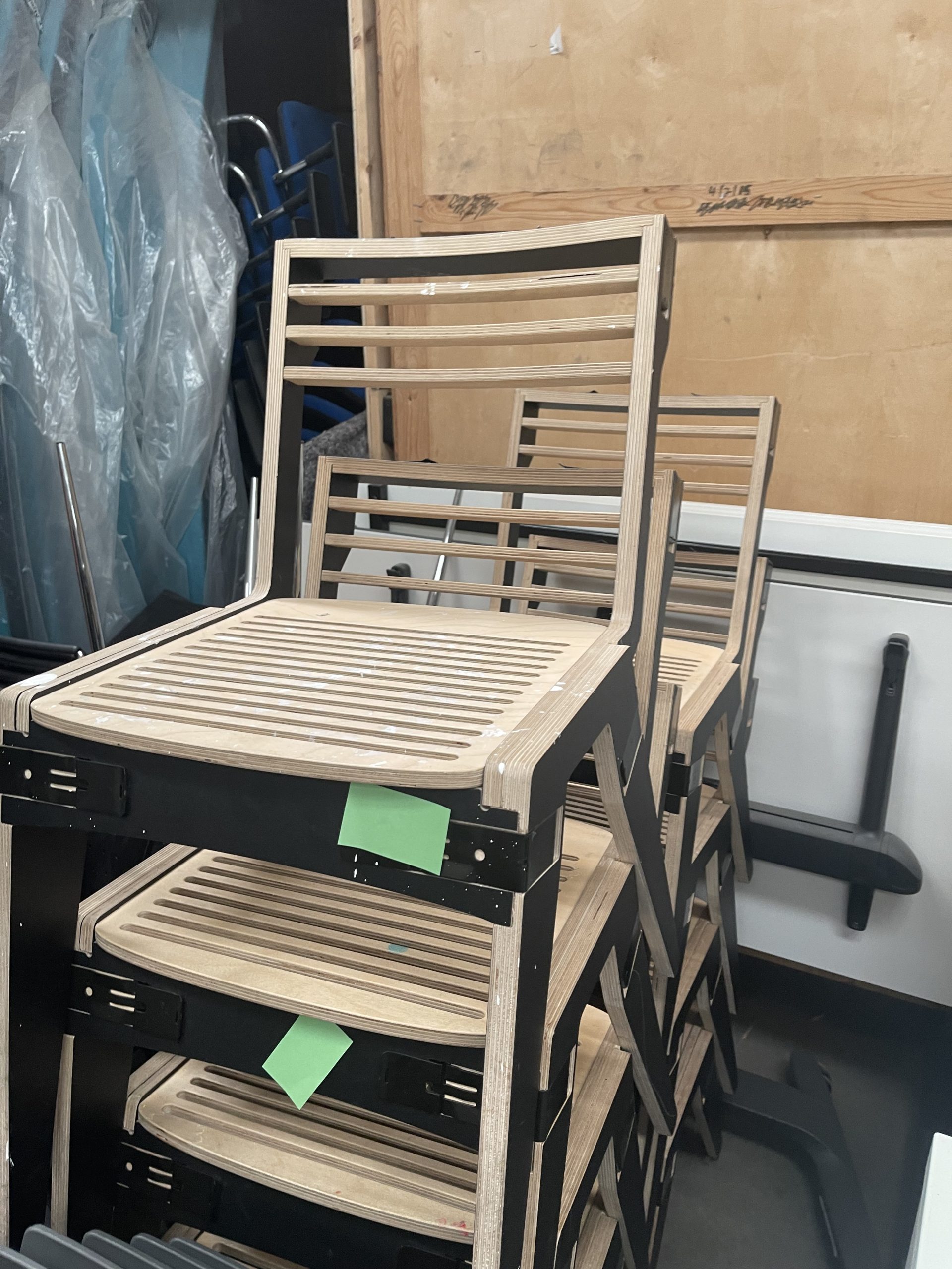 Wooden stacking chairs