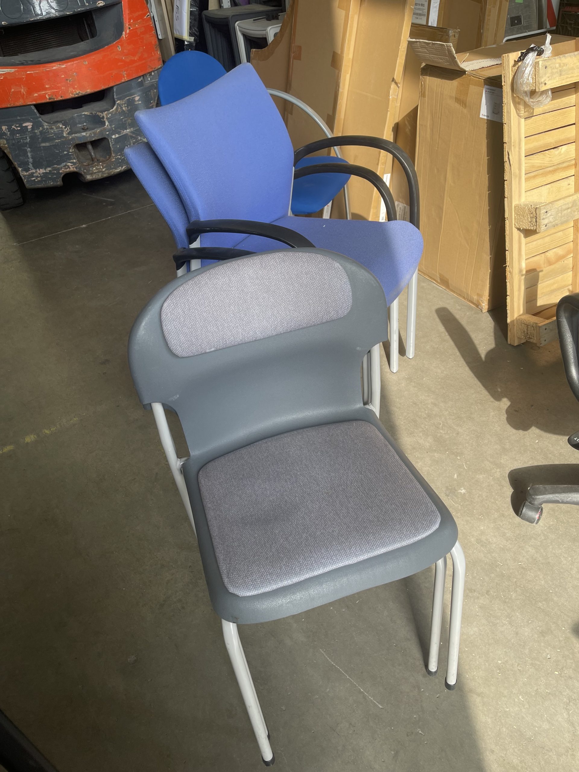 Grey stacking Chair