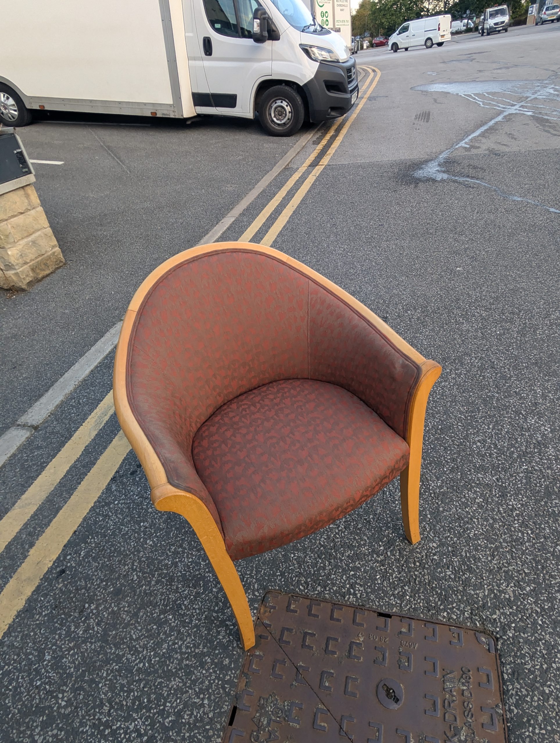 Burgundy tub chairs